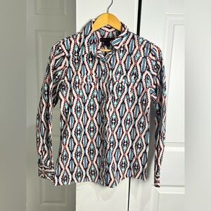 Rock & Roll Cowgirl Pearl Snap Western Shirt Women's Medium Aztec Western Rodeo